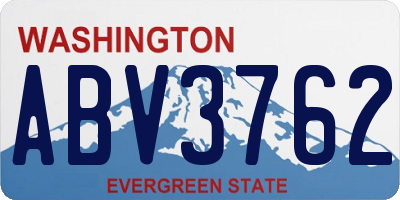 WA license plate ABV3762