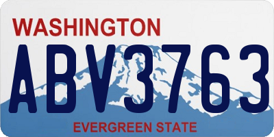 WA license plate ABV3763