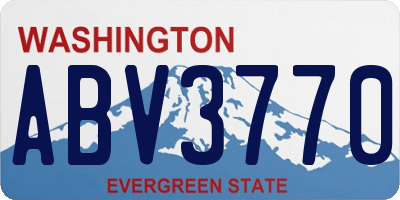 WA license plate ABV3770