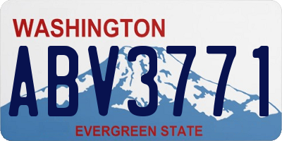 WA license plate ABV3771
