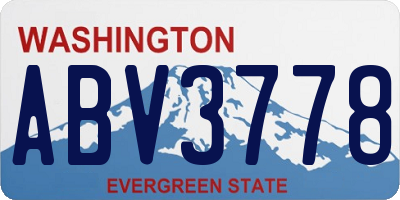 WA license plate ABV3778