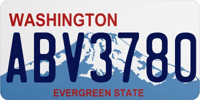 WA license plate ABV3780