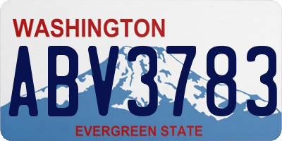 WA license plate ABV3783