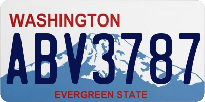 WA license plate ABV3787