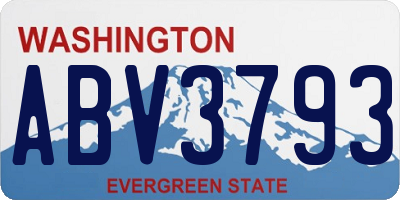 WA license plate ABV3793