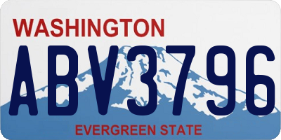 WA license plate ABV3796