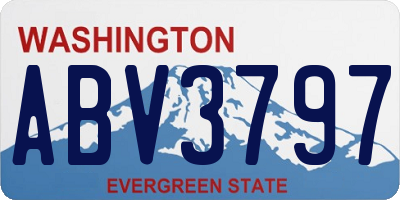 WA license plate ABV3797