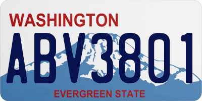 WA license plate ABV3801