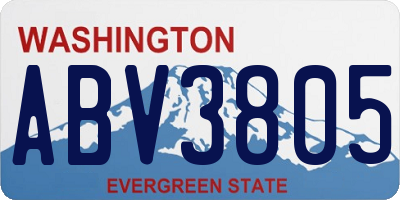 WA license plate ABV3805