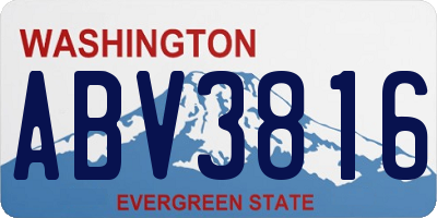 WA license plate ABV3816
