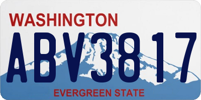 WA license plate ABV3817