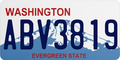 WA license plate ABV3819
