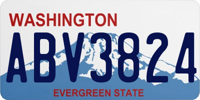 WA license plate ABV3824