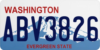 WA license plate ABV3826