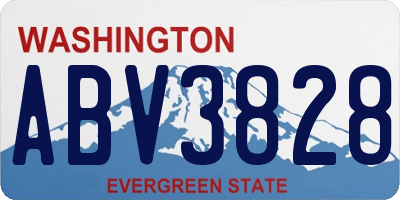 WA license plate ABV3828