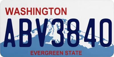 WA license plate ABV3840