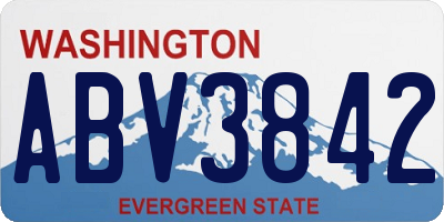 WA license plate ABV3842