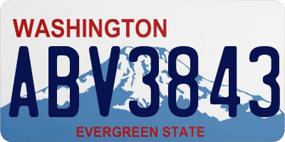 WA license plate ABV3843