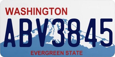 WA license plate ABV3845