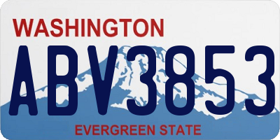 WA license plate ABV3853