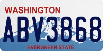 WA license plate ABV3868