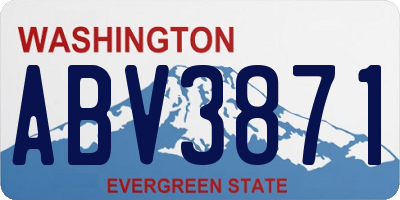WA license plate ABV3871
