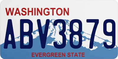 WA license plate ABV3879