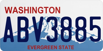 WA license plate ABV3885