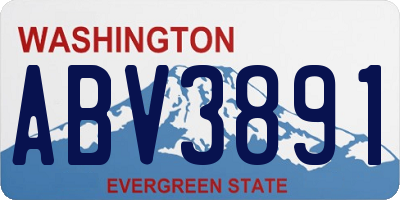 WA license plate ABV3891