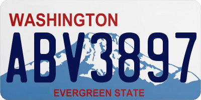 WA license plate ABV3897