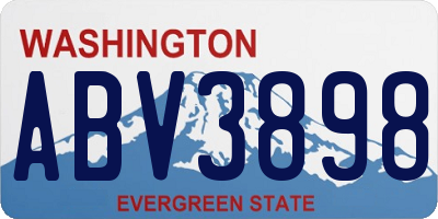 WA license plate ABV3898