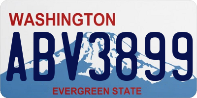 WA license plate ABV3899