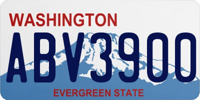 WA license plate ABV3900