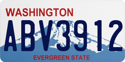 WA license plate ABV3912