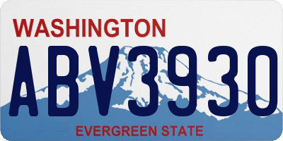 WA license plate ABV3930
