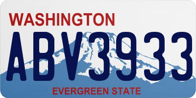WA license plate ABV3933