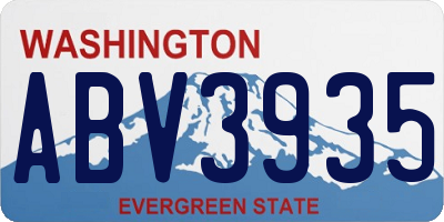 WA license plate ABV3935