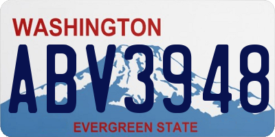 WA license plate ABV3948