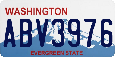 WA license plate ABV3976