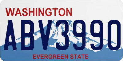 WA license plate ABV3990