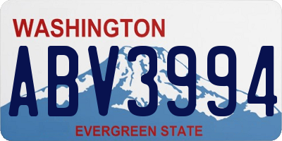 WA license plate ABV3994