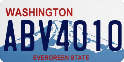 WA license plate ABV4010