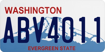 WA license plate ABV4011