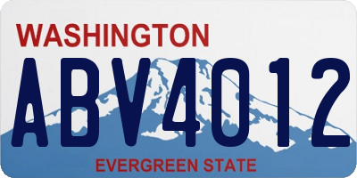 WA license plate ABV4012