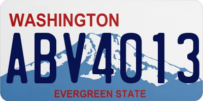 WA license plate ABV4013