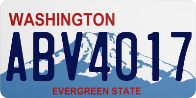 WA license plate ABV4017