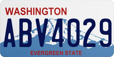 WA license plate ABV4029
