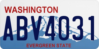 WA license plate ABV4031