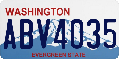 WA license plate ABV4035