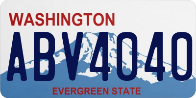 WA license plate ABV4040
